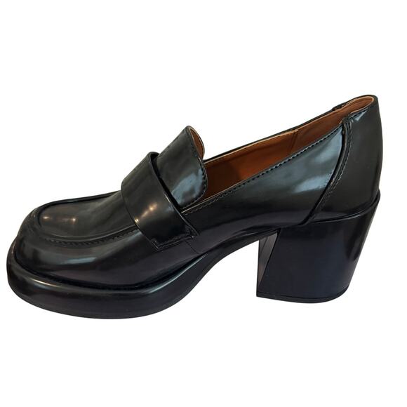 NEW Steve Madden Madden Girl Delphine Black Chunky Loafer Platform Heels 8.5 - Picture 2 of 7